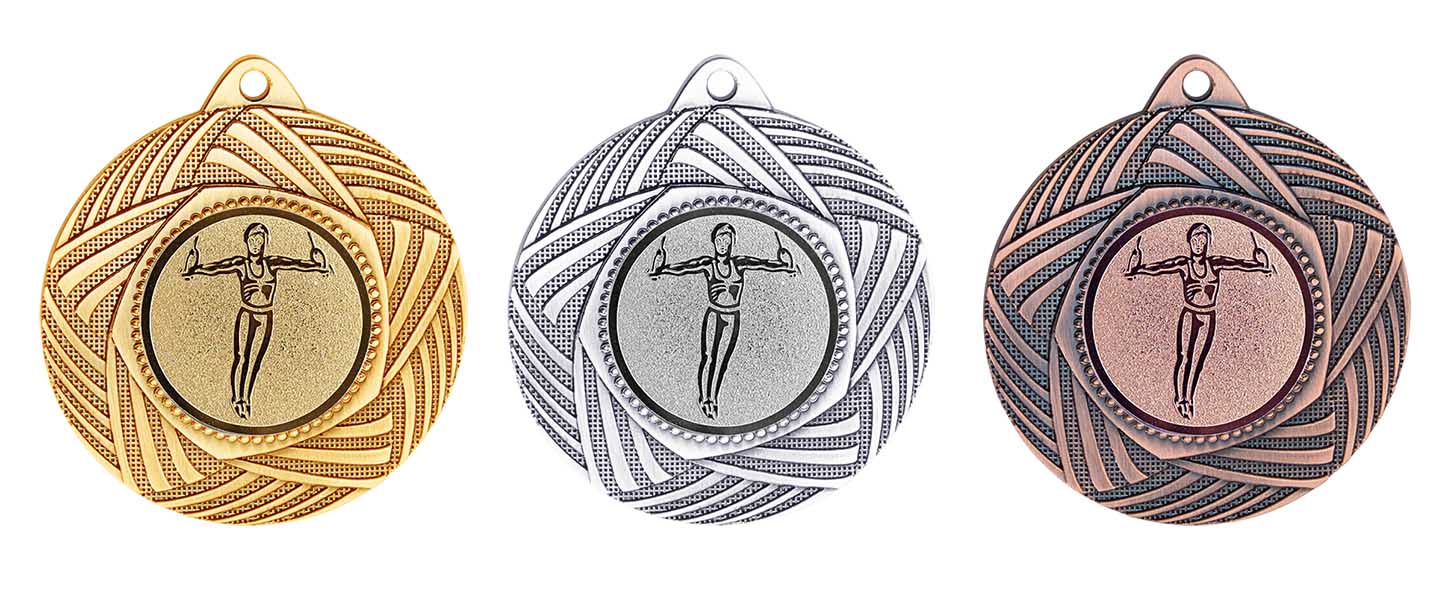 M078 Medaille goud-zilver-brons Ø 50 mm compleet
